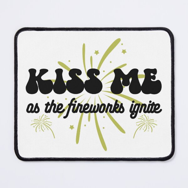 Item preview, Kiss Me As The Fireworks Ignite - Romantic New Year Celebration (Black and Yellow Design) designed and sold by Spiprinto.