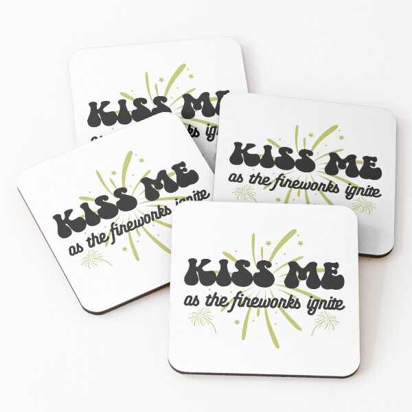 Item preview, Kiss Me As The Fireworks Ignite - Romantic New Year Celebration (Black and Yellow Design) designed and sold by Spiprinto.