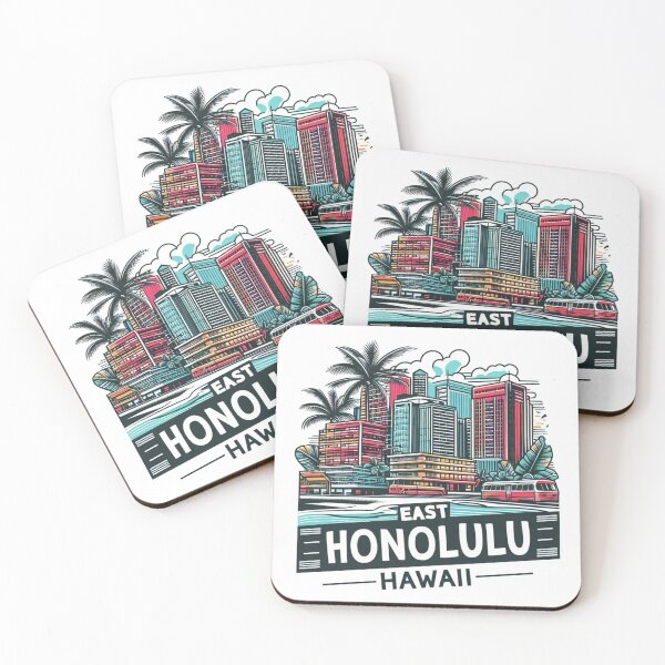 Item preview, East Honolulu, Hawaii, Watercolor Illustration designed and sold by PaintMeWorld.