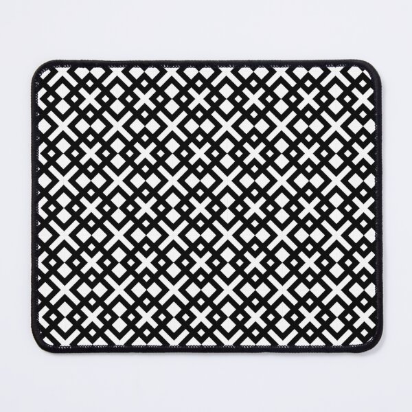 Item preview, Black White Cross X-shapes Square Geometric Line Optical Art Folk Ethnic Pattern designed and sold by PenguinForests.