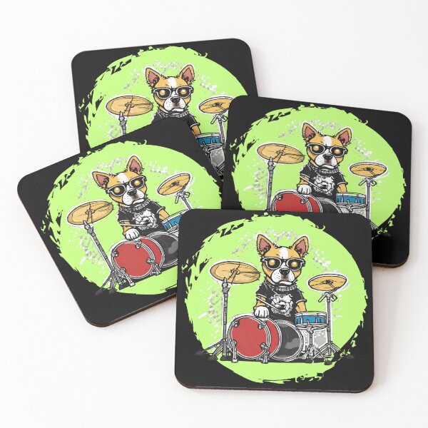 Item preview, ROCK DRUMMER DOG 3– rock dog - hard rock dog – drummer dog designed and sold by Musicians-world.