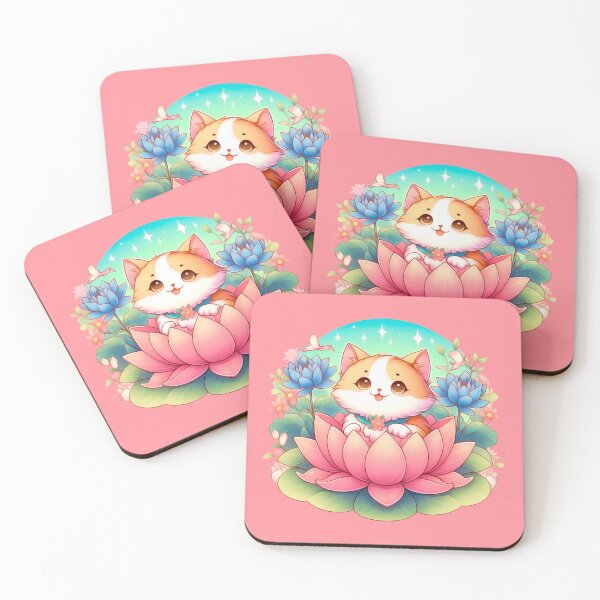 Item preview, cat in lotus designed and sold by merchbysadie.