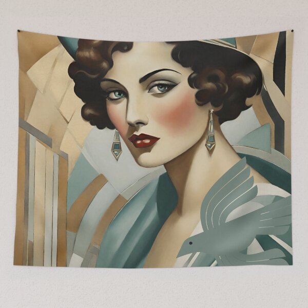 Item preview, Retrato de Lady Amelia Art Déco de 1920 designed and sold by ArDecoS.