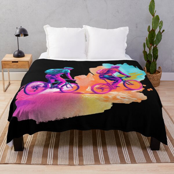 Item preview, NEON mountain bikers on a biking tour in colorful designed and sold by WallGemsArt.