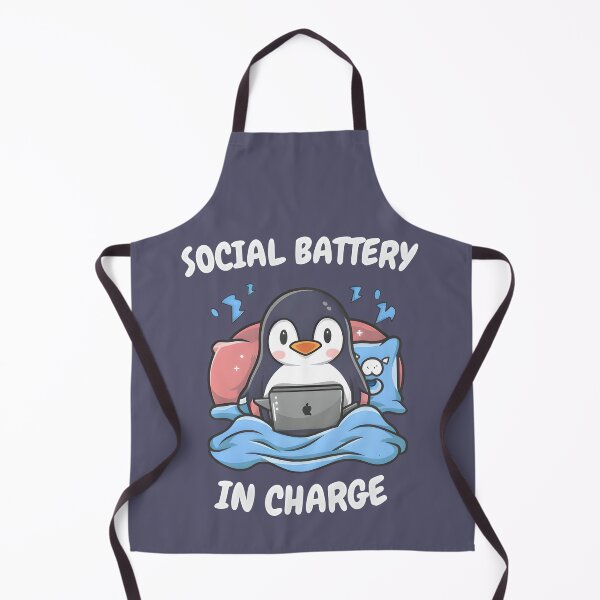 Item preview, Social battery in charge cute penguin designed and sold by ChataMaroon.