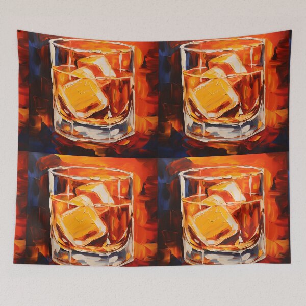 Item preview, Amber Serenade - Embracing the Playful Spirit in the Whiskey Glass AI Generated designed and sold by OlfactoART Studio.