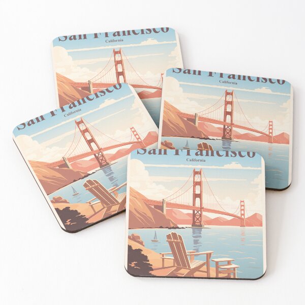 Aperçu de l'œuvre Poster San Francisco, affiche de voyage retro illustrant San Francisco Poster vintage de San Francisco Decoration murale San Francisco Carte San Francisco Poster Retro San Francisco créée et vendue par Philippe Rocket.