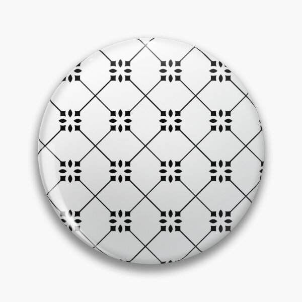 Item preview, Black White Diagonal Flower Starry Grid Monochrome Rhombus Motifs Snowflakes Art Deco Pattern designed and sold by PenguinForests.