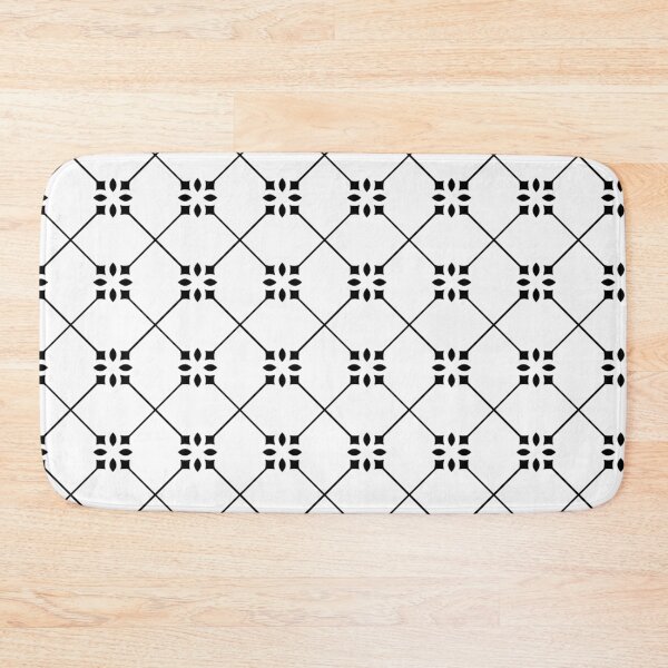 Item preview, Black White Diagonal Flower Starry Grid Monochrome Rhombus Motifs Snowflakes Art Deco Pattern designed and sold by PenguinForests.