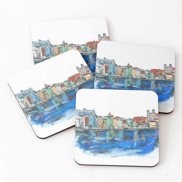 Item preview, Happy colorful Passau painting - city in Bavaria - Germany designed and sold by Susanna Schorr.