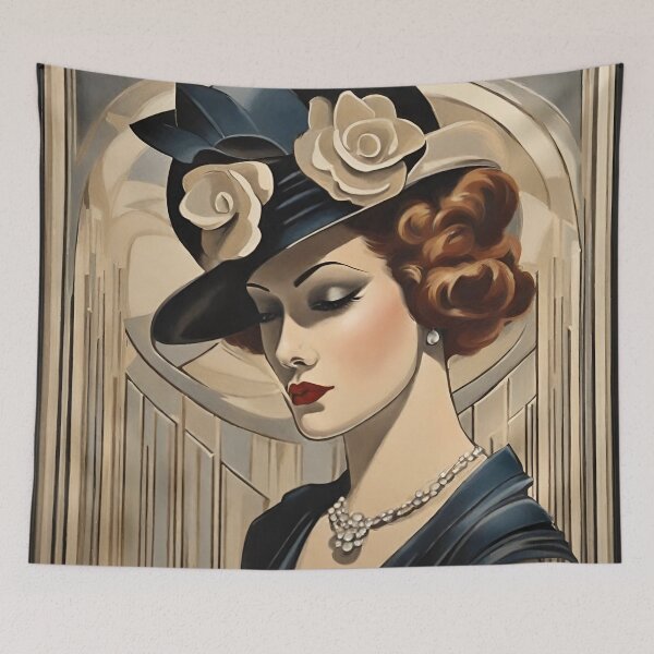 Item preview, Lady Margaret Art Deco Aristocrático retrato de 1920 designed and sold by ArDecoS.