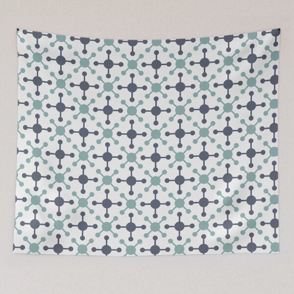 Item preview, Slate Grey Eucalyptus Green Molecule Crosses Scandinavian Nordic Minimal Calm Zen Pattern designed and sold by PenguinForests.