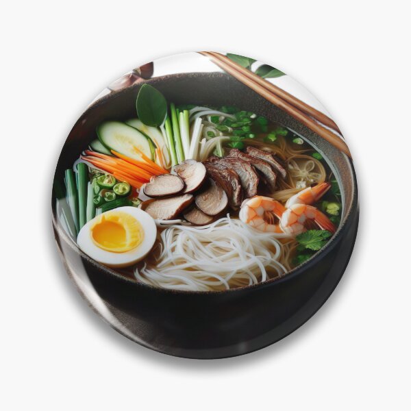 Item preview, "Savory Vietnamese Pho Bowl: Captivating Visual on Black Background" designed and sold by Huycao211.