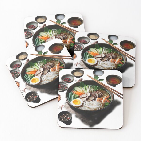 Item preview, "Savory Vietnamese Pho Bowl: Captivating Visual on Black Background" designed and sold by Huycao211.