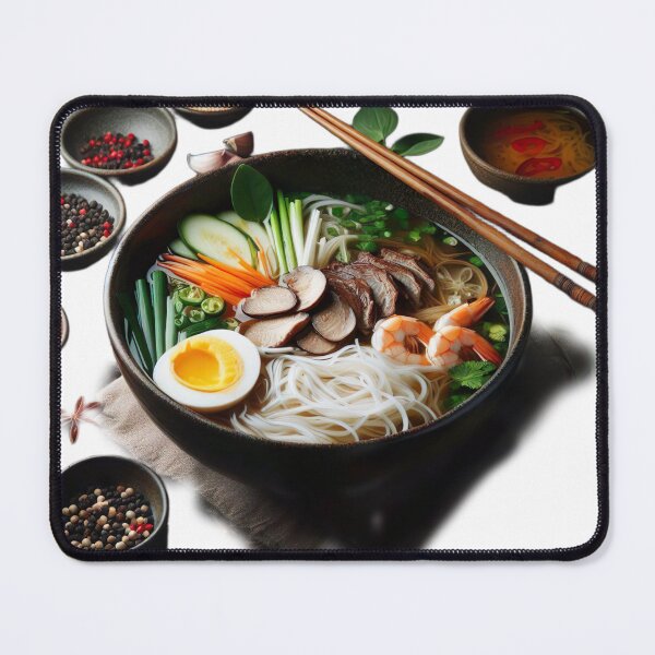 Item preview, "Savory Vietnamese Pho Bowl: Captivating Visual on Black Background" designed and sold by Huycao211.