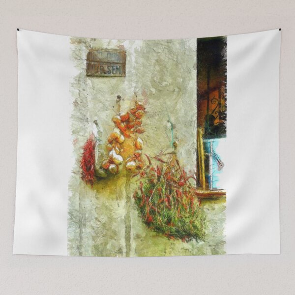 Item preview, Chilli peppers and onions hanging on the wall designed and sold by Giuseppe Cocco.