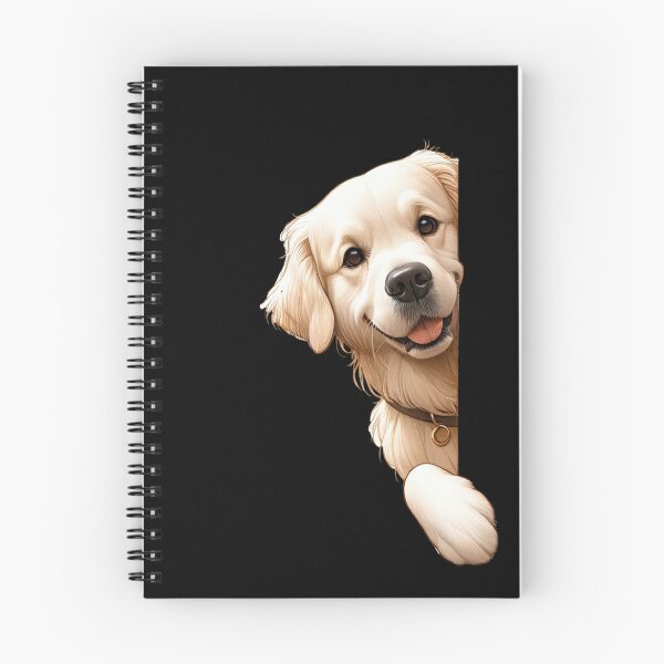 Artikelvorschau,  Spähender Golden Retriever - Schwarz entworfen und verkauft von FoxfireStardust.