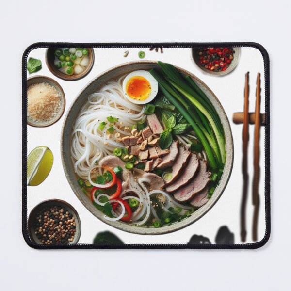 Item preview, "Savory Vietnamese Pho Bowl: Captivating Visual on Black Background" designed and sold by Huycao211.