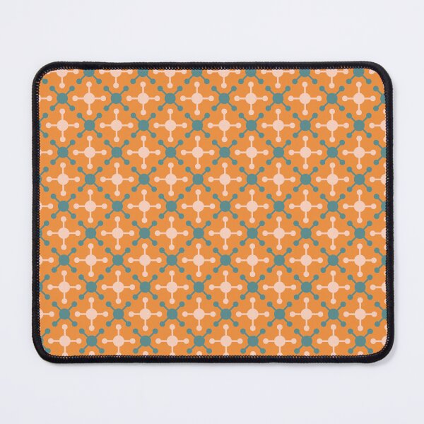 Item preview, Burnt Orange Teal Molecule Shape Geometric Modern Earthy 70s Autumn Retro Pattern designed and sold by PenguinForests.