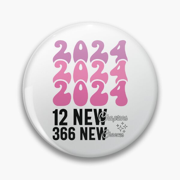 Item preview, 2024, 12 New Chapters, 366 New Chances - Retro Groovy New Year Celebration (Pink and Black Design) designed and sold by Spiprinto.