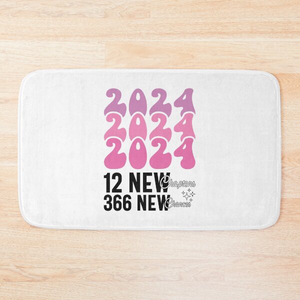 Item preview, 2024, 12 New Chapters, 366 New Chances - Retro Groovy New Year Celebration (Pink and Black Design) designed and sold by Spiprinto.