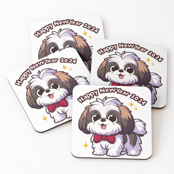 Aperçu de l'œuvre Shih Tzu Sparkle : Vœux de nouvel an pour chiots créée et vendue par EpicPaws.