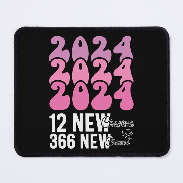 Item preview, 2024, 12 New Chapters, 366 New Chances - Retro Groovy New Year Celebration (Pink and White Design) designed and sold by Spiprinto.