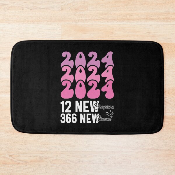 Item preview, 2024, 12 New Chapters, 366 New Chances - Retro Groovy New Year Celebration (Pink and White Design) designed and sold by Spiprinto.