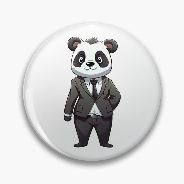 Item preview, Cute cartoon anime panda wearing suit designed and sold by hermeneutic.