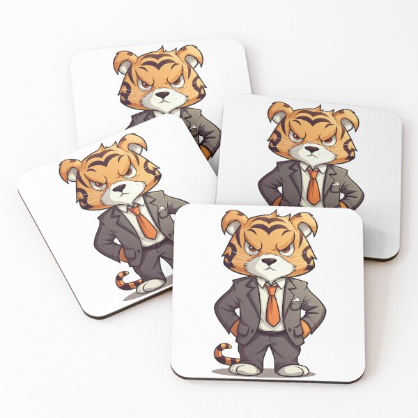Item preview, Cute cartoon anime tiger wearing suit  designed and sold by hermeneutic.