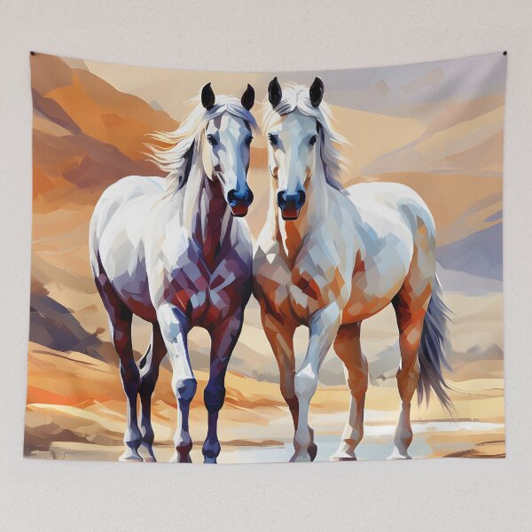 Item preview, Abstract style picture of Arabian horses designed and sold by Petalandfur.