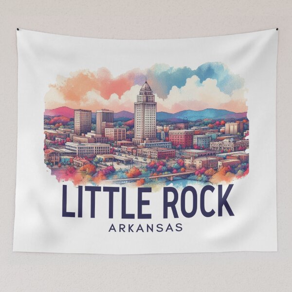 Artikelvorschau, Little Rock, Arkansas, Aquarell-Illustration entworfen und verkauft von PaintMeWorld.