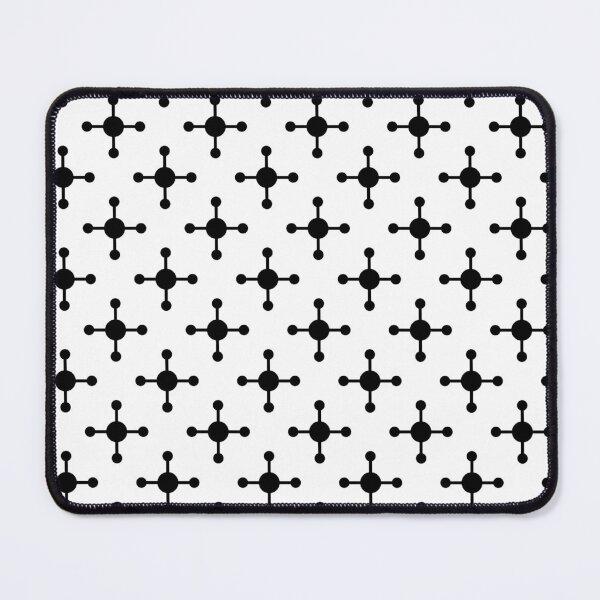 Item preview, Black White Dot Molecule Atom Connected Monochrome Modern Abstract Space Tech Pattern designed and sold by PenguinForests.