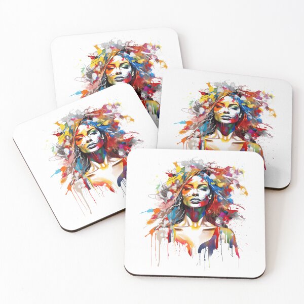 Item preview, Beautiful Woman With Rainbow Hair Painted Effect designed and sold by NeavesPhoto.
