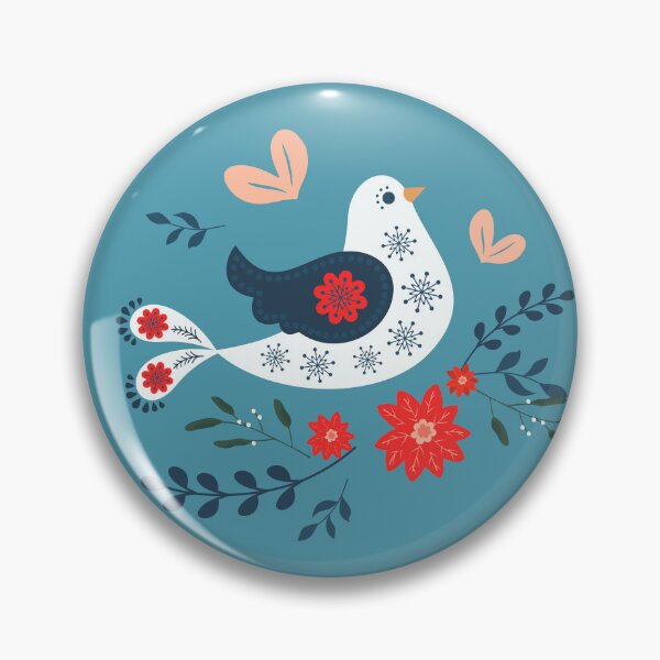 Item preview, Folk floral bird designed and sold by AnulaArt.