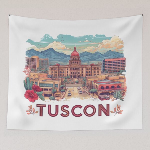 Item preview, Tuscon Arizona, Watercolor Illustration designed and sold by PaintMeWorld.
