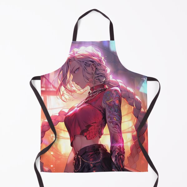 Item preview, Neon Cyberpunk Rebel Tattooed Urban Anime Girl designed and sold by bubblegoth.