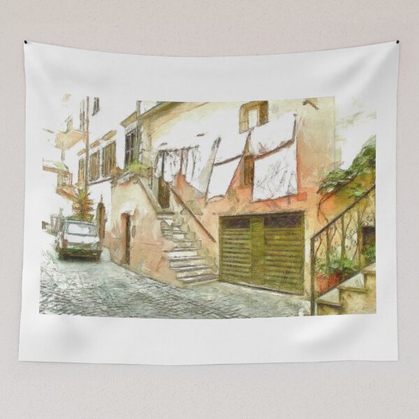 Item preview, A glimpse of a house with hanging clothes designed and sold by Giuseppe Cocco.