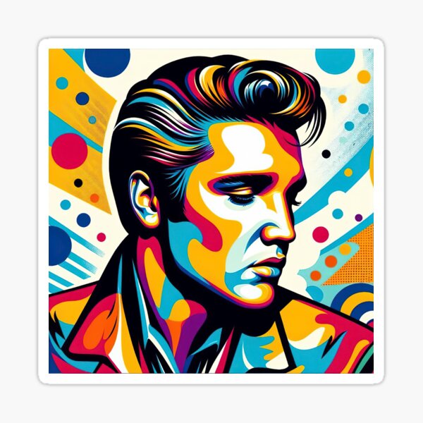Vista previa del artículo con la obra «Arte pop de Elvis Presley», diseñado y vendido por Katie Cole.