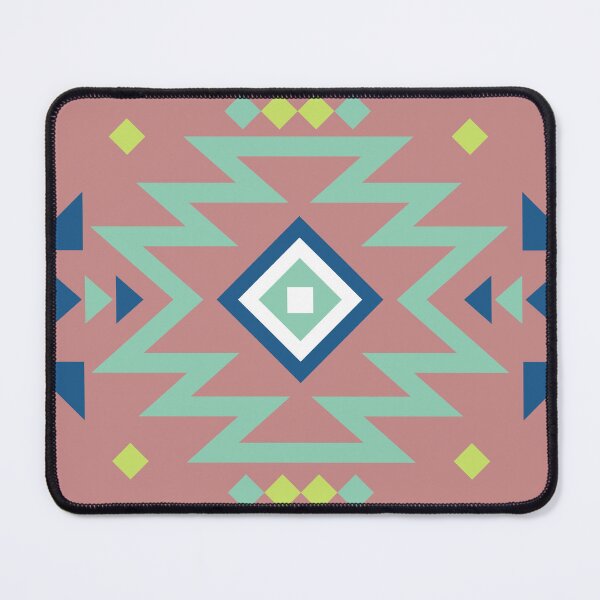 Artikelvorschau, Boho-Rosa-Aquamarin-Mint-Marine-Gelb-Azteken-Stammesmuster entworfen und verkauft von IamTrending.