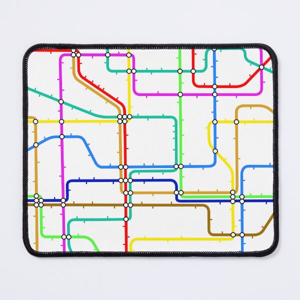 Item preview, 1980s Pop Art Urban Metro Line Transit Map designed and sold by IamTrending.