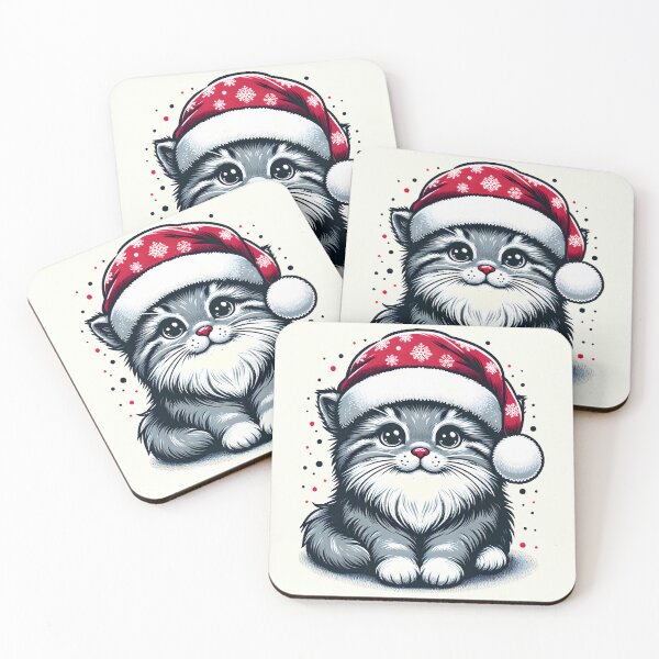 Item preview, Pallas Cat Christmas hat cute designed and sold by ChataMaroon.
