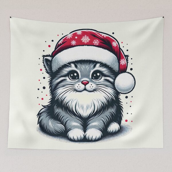 Item preview, Pallas Cat Christmas hat cute designed and sold by ChataMaroon.