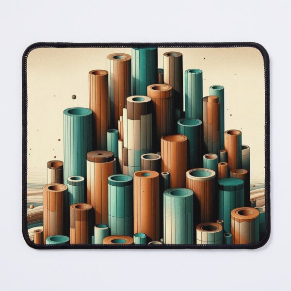 Item preview, Brown and Teal Cylinders designed and sold by LindaV44.