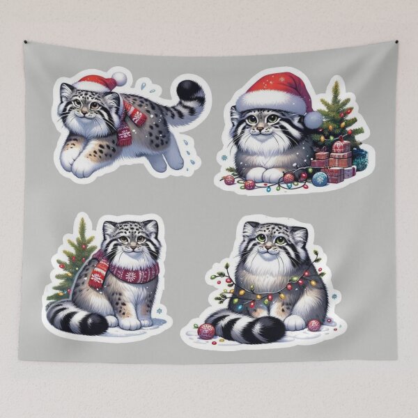 Item preview, Pallas Cat Christmas hat cute Set designed and sold by ChataMaroon.