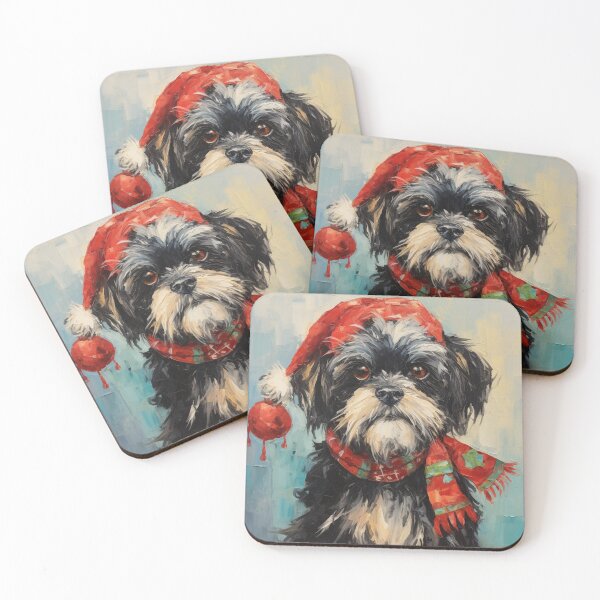 Item preview, A Christmas Pooch waits patiently for Santa designed and sold by Richenda.