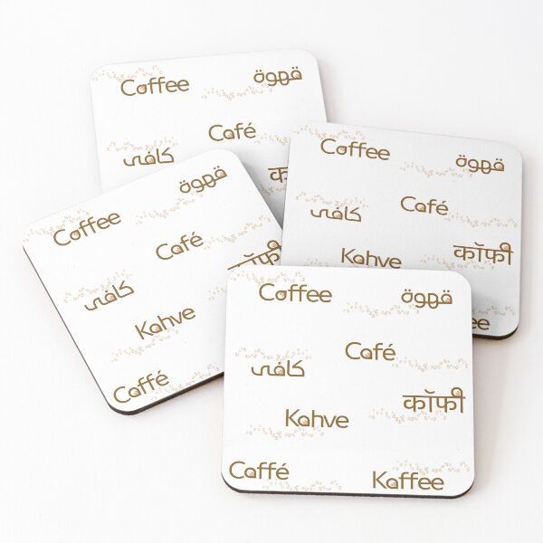 Item preview, Multilingual Design with Coffee, Qahwa, Kaffee, Kahve, Café, Caffé designed and sold by elyou-designs.