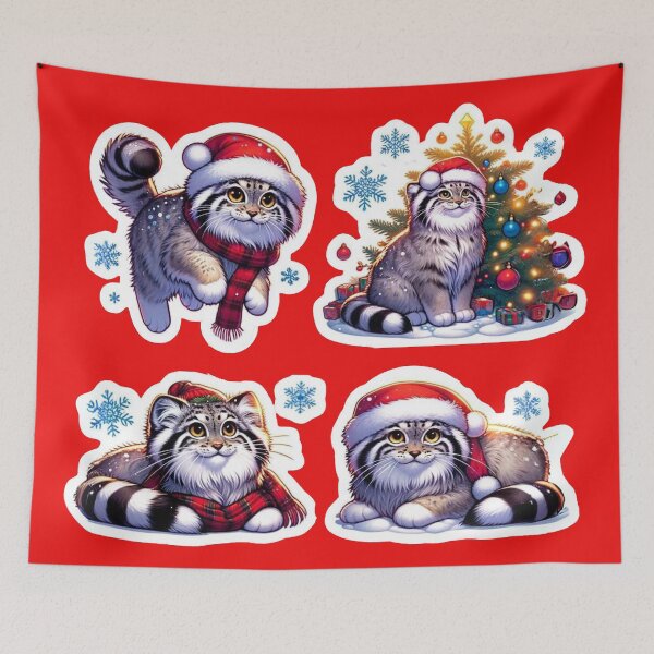 Item preview, Pallas Cat Christmas hat cute Set designed and sold by ChataMaroon.