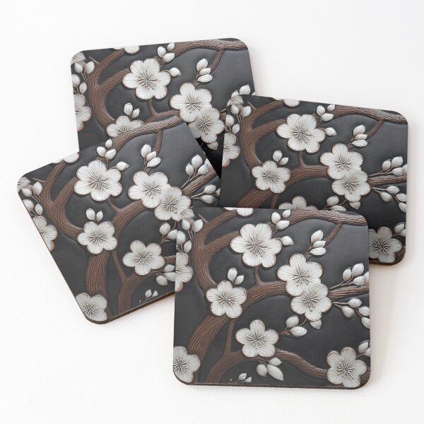 Item preview, leather cherry blossom embossed print designed and sold by dcrc.
