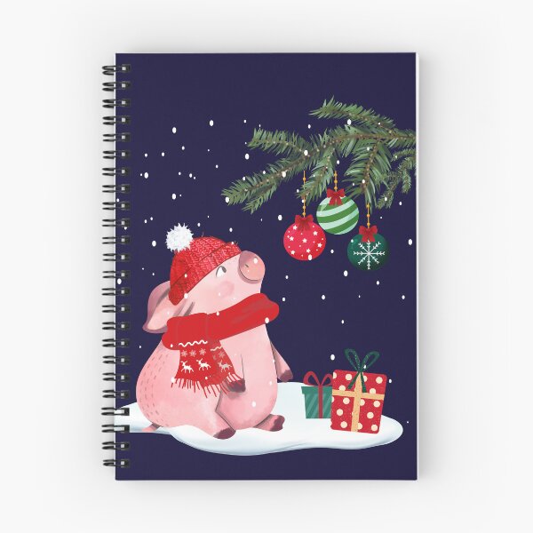 Item preview, Cute Pig Under The Christmas Tree designed and sold by AnulaArt.